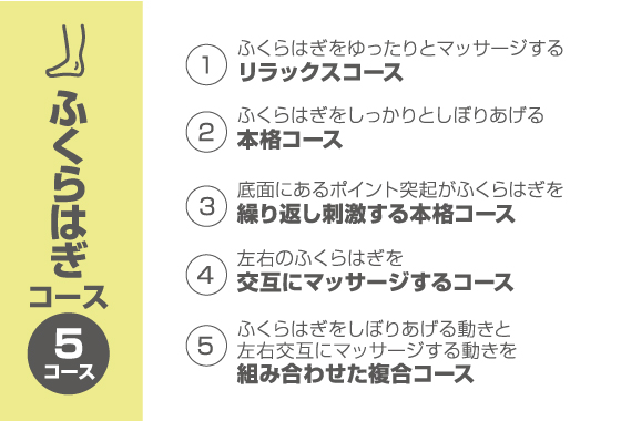  選べる10種類の自動コース　ふくらはぎコース